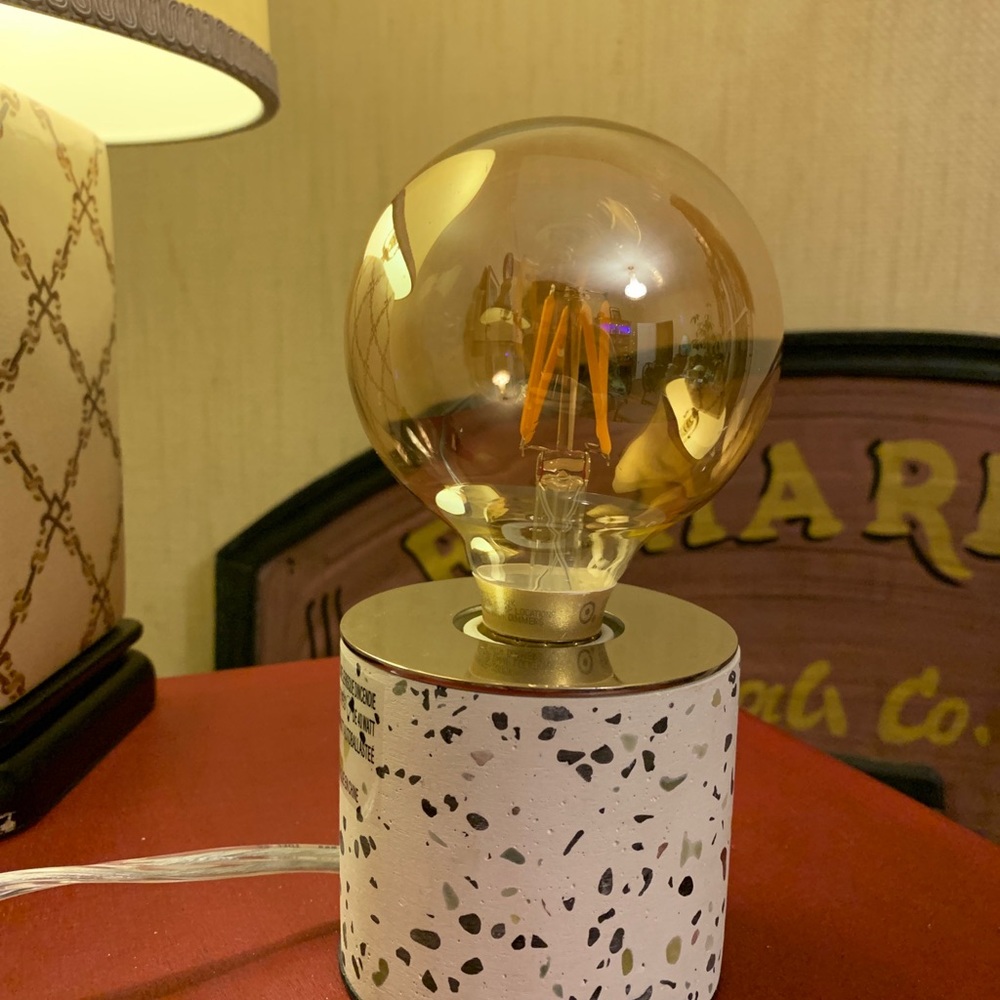 Multicolor Stone Terrazzo White Concrete Matrix Art Table Lamp Modern Design Mod
